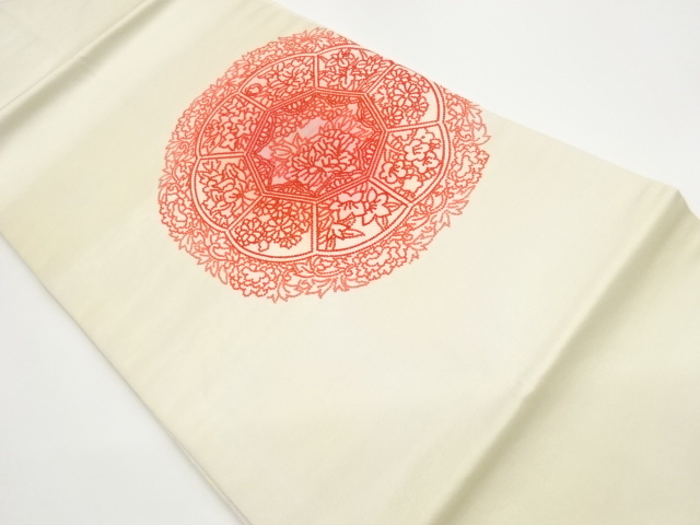 Nagoya obi with flower pattern embroidery